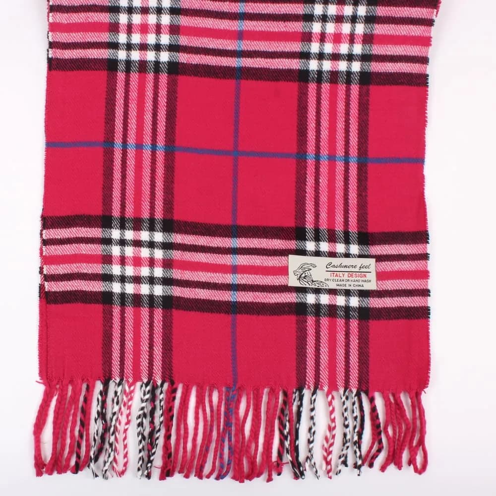 TZ Promise Plaid Cashmere Feel Scarf 183cm x 30cm (72" x 12") | Soft Viscose Wrap for Men & Women - view 4