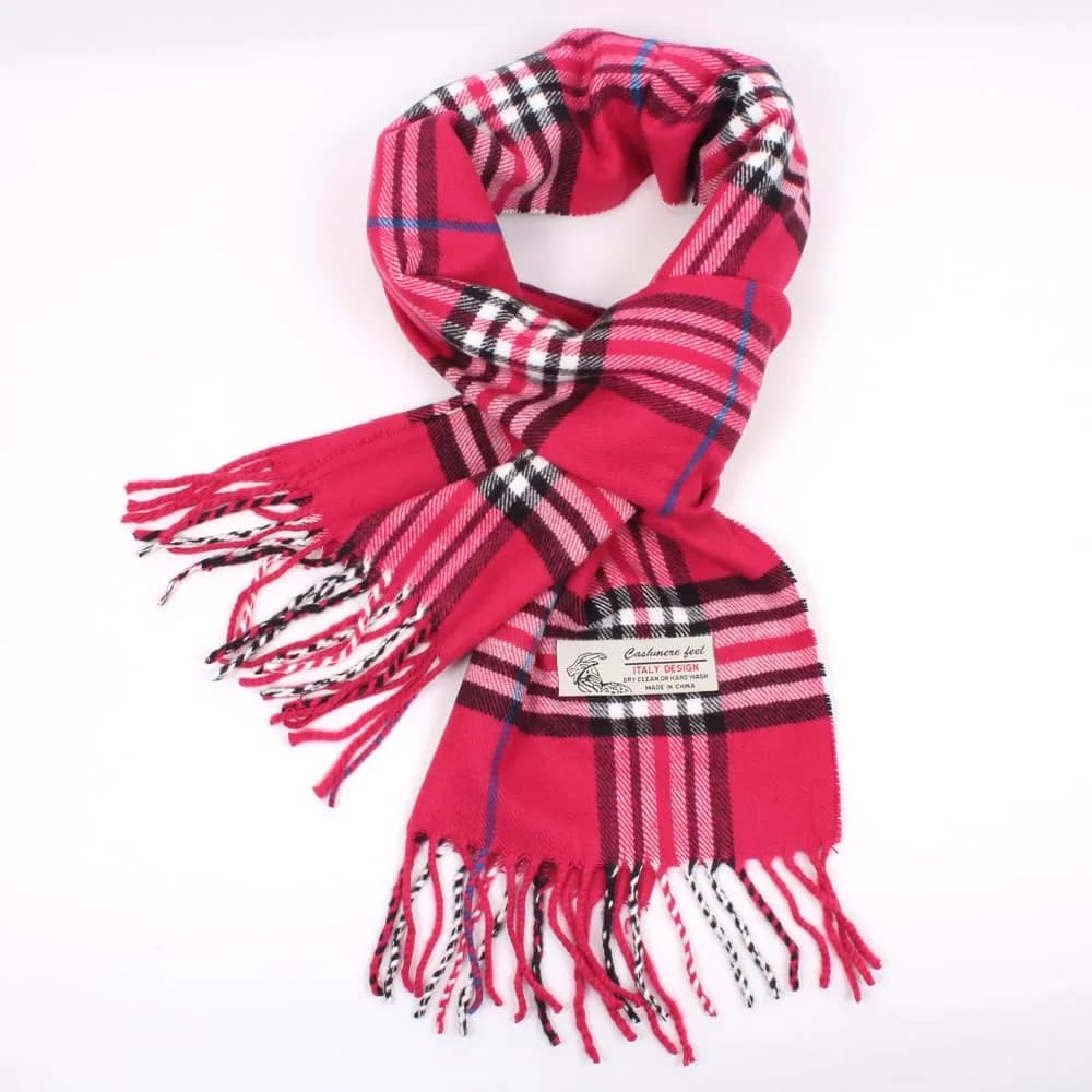 TZ Promise Plaid Cashmere Feel Scarf 183cm x 30cm (72" x 12") | Soft Viscose Wrap for Men & Women - view 2