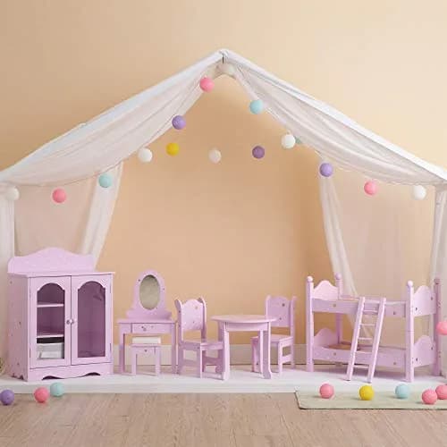 Olivia's Little World Twinkle Stars 18" Doll Closet with 3 Hangers, Shelves, & Canvas Bin, Purple | Doll Storage for Accessories & Clothes thumbnail 2