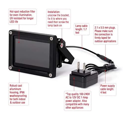 Tendelux BI8 IR Illuminator 8W 90° 120ft | IP66 Weatherproof CCTV Camera Night Vision thumbnail 3