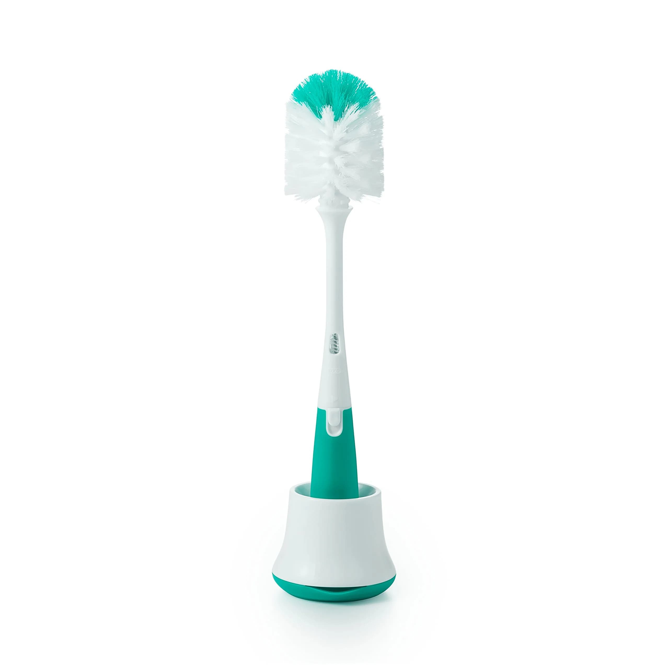 OXO Tot Bottle Brush with Nipple Cleaner and Stand, Teal | Flexible Neck for Contoured Bottles - main product image