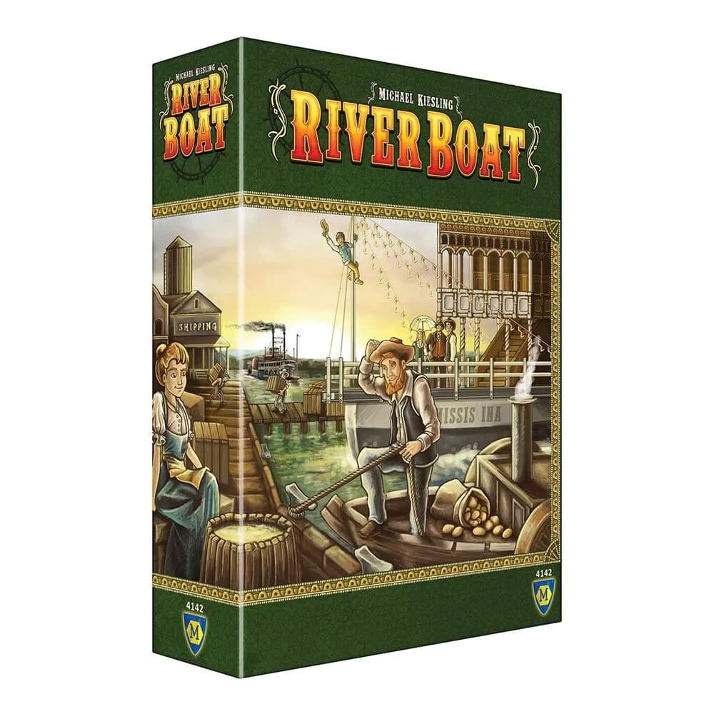 Asmodee Riverboat Board Game | Farming & Area Control | 22.8cm x 7.4cm x 0.1in | English