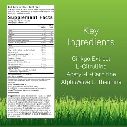 Irwin Naturals Brain Awake RED Focus & Mental Clarity Support | 60 Softgels thumbnail 2