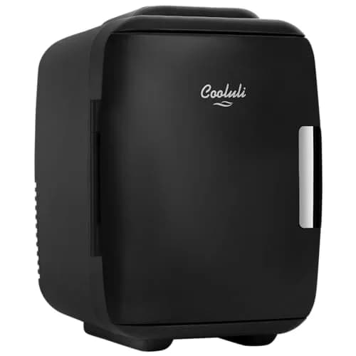 Cooluli Classic 4L Mini Fridge - Black | Portable Electric Cooler & Warmer for Skincare, Drinks, Medicine (4L/6 Can) thumbnail 1