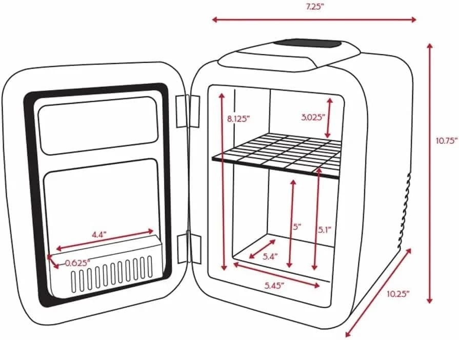 Cooluli Classic 4L Mini Fridge - Black | Portable Electric Cooler & Warmer for Skincare, Drinks, Medicine (4L/6 Can) thumbnail 6