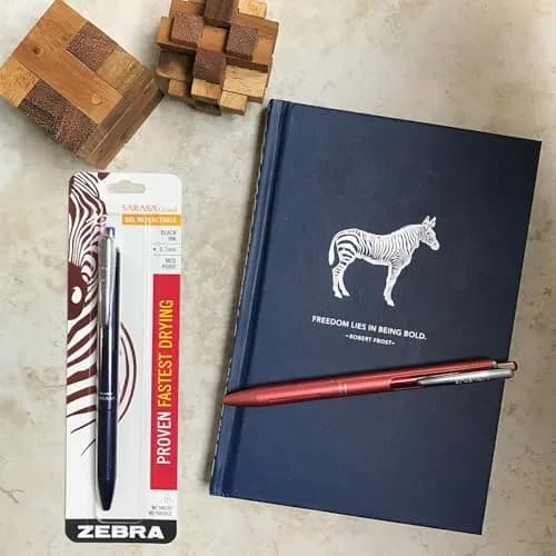 Zebra Pen SARASA Grand Retractable Gel Pen 0.7mm | Premium Brass, Smudge-Resistant, Refillable, Navy Finish thumbnail 4