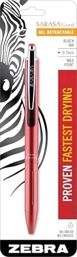 Zebra Pen SARASA Grand Retractable Gel Pen, 0.7mm | Elegant Rose Gold Finish, Fast-Drying Black Ink, Refillable, 1-Pack thumbnail 1