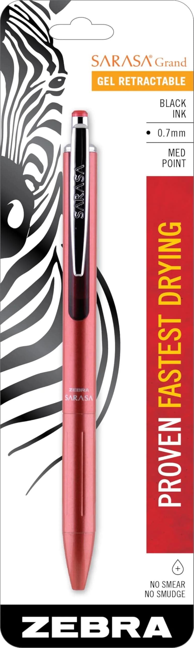 Zebra Pen SARASA Grand Retractable Gel Pen, 0.7mm | Elegant Rose Gold Finish, Fast-Drying Black Ink, Refillable, 1-Pack - main product image