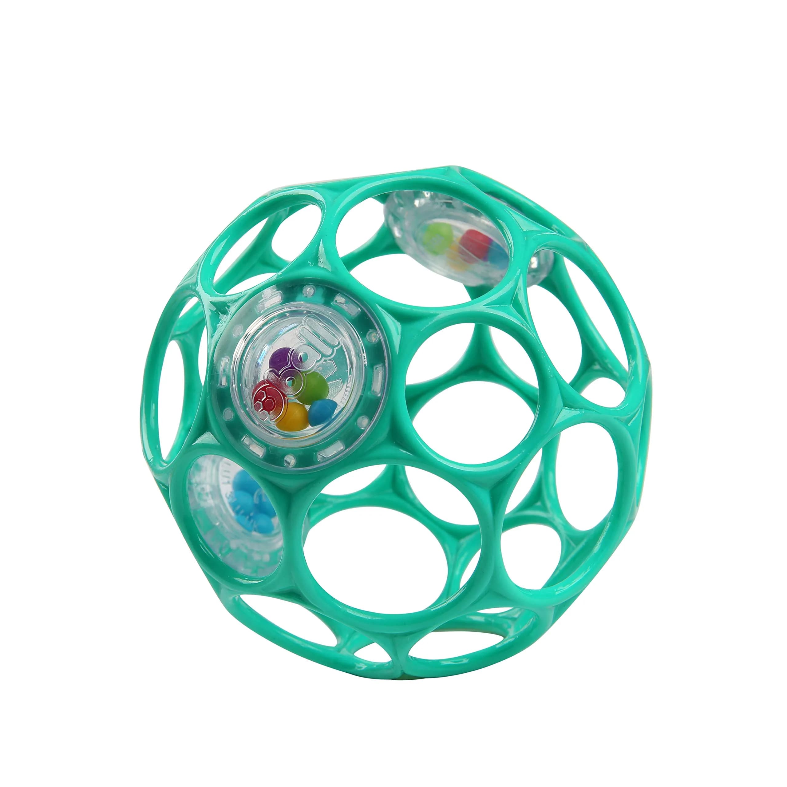 Bright Starts Oball Rattle BPA-Free Infant Toy in Teal, 10 cm (4 Inches) | Easy-Grasp for Newborns and Up - main product image