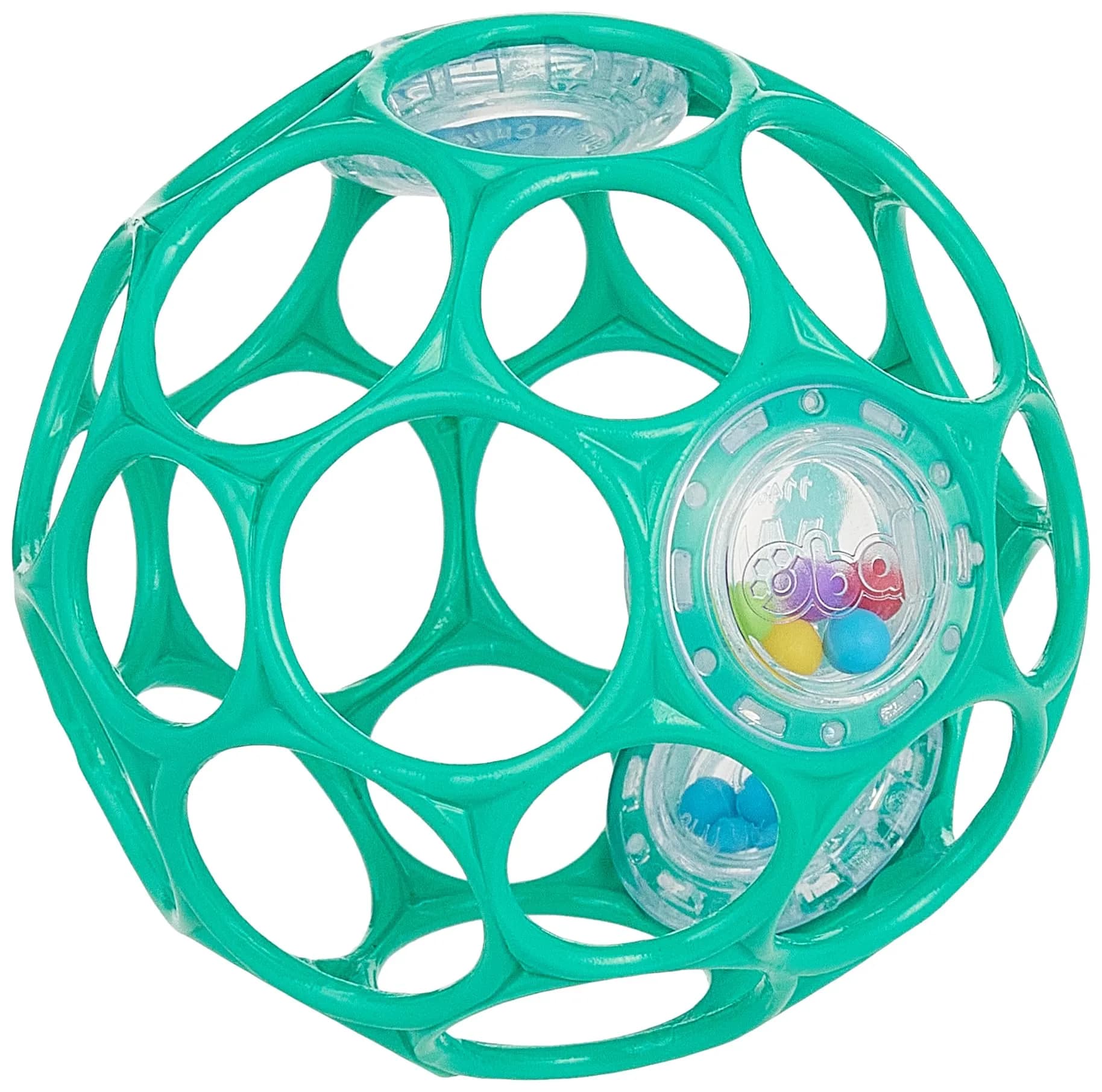 Bright Starts Oball Rattle BPA-Free Infant Toy in Teal, 10 cm (4 Inches) | Easy-Grasp for Newborns and Up - view 4