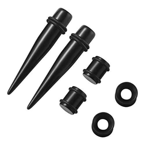 JDXN Ear Stretching Kit 14G to 00G - 50 Pieces Acrylic Tapers Silicone Tunnels Plugs Gauges Expander Set for Ear Piercing Jewelry thumbnail 4