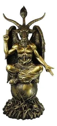 Ebros Gift 35" Oversized Baphomet Statue Gold Tone Resin Sculpture | Classic Religious Idol thumbnail 1