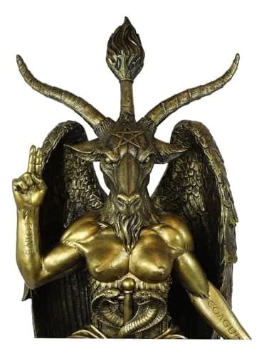 Ebros Gift 35" Oversized Baphomet Statue Gold Tone Resin Sculpture | Classic Religious Idol thumbnail 4