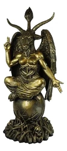 Ebros Gift 35" Oversized Baphomet Statue Gold Tone Resin Sculpture | Classic Religious Idol thumbnail 2
