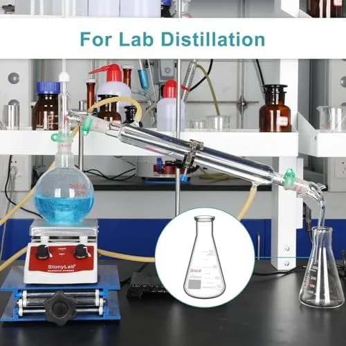 StonyLab 2-Pack Glass 50ml Heavy Wall Narrow Mouth Erlenmeyer Flasks | Borosilicate Labware for Precise Experiments thumbnail 6
