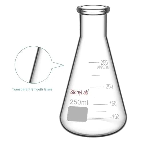stonylab Glass Erlenmeyer Flask 250ml Heavy Wall Narrow Mouth | Borosilicate Lab Flask thumbnail 4
