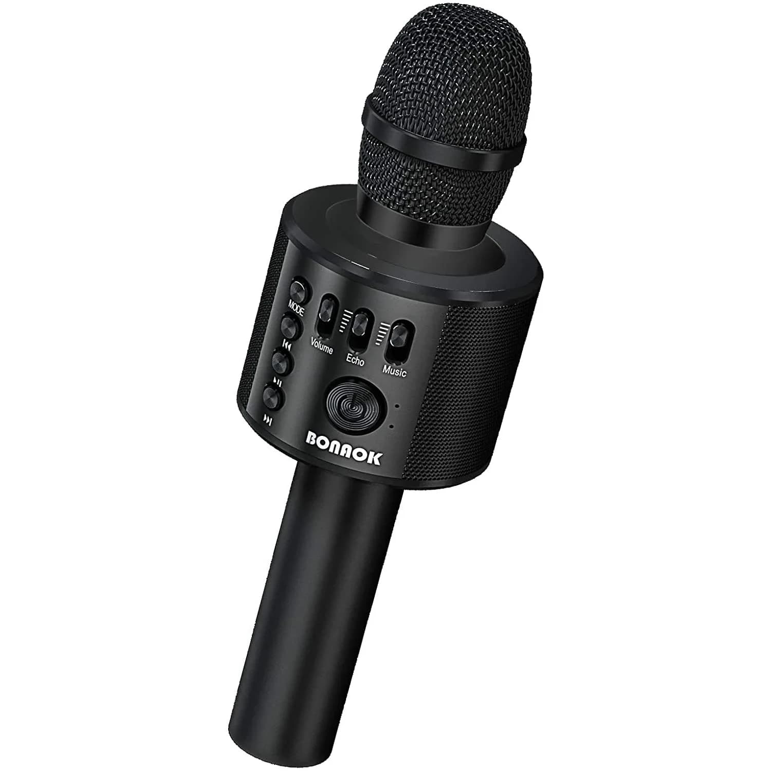 BONAOK Wireless Bluetooth Karaoke Microphone Q37 Black | Portable Handheld Mic Speaker for Smartphones & Parties - main product image