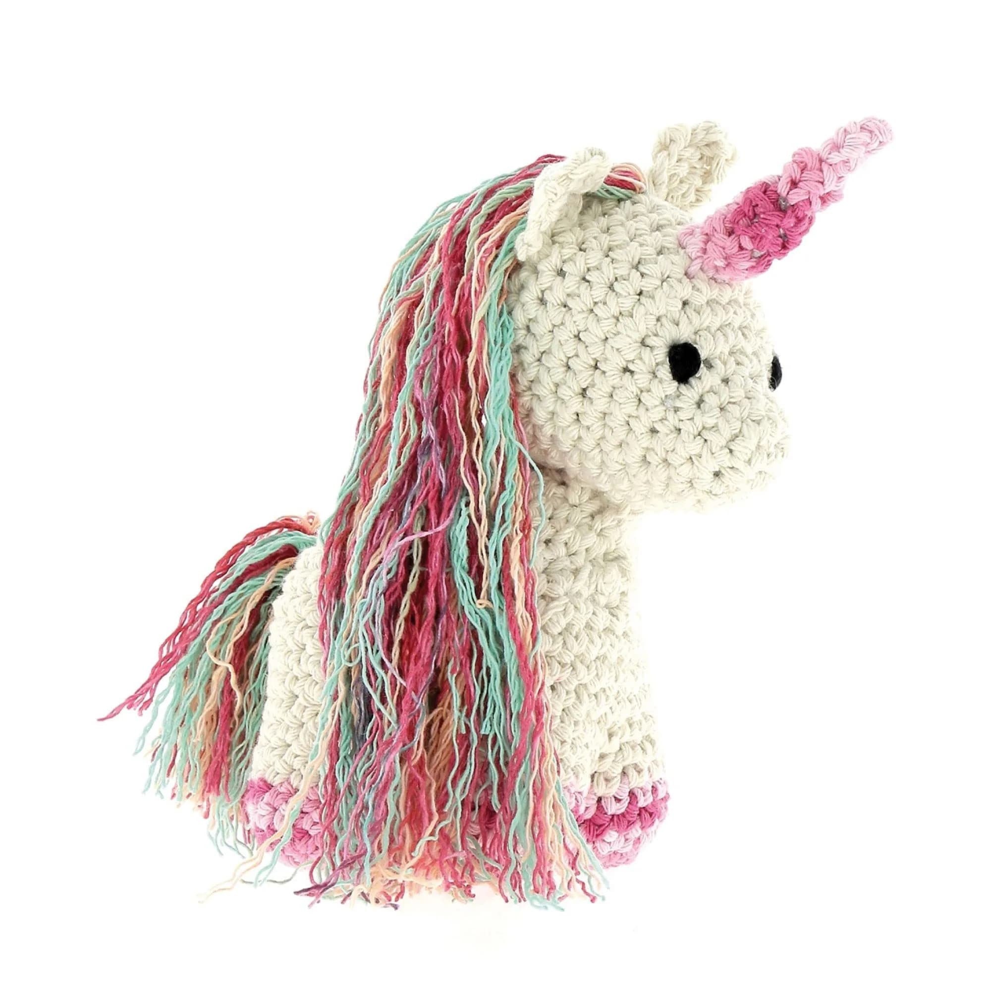Hoooked Unicorn Nora Yarn Kit W/Eco Brabante Yarn-Off White | Recycled Cotton Art & Craft Kit for DIY Creators