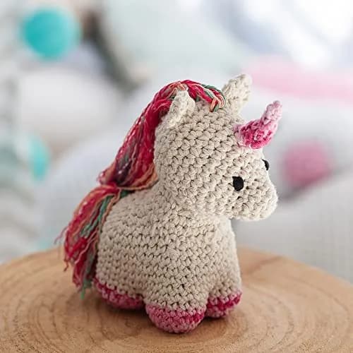 Hoooked Unicorn Nora Yarn Kit W/Eco Brabante Yarn-Off White | Recycled Cotton Art & Craft Kit for DIY Creators thumbnail 3