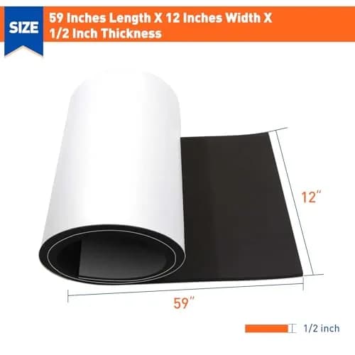 MAGZO Adhesive Sponge Neoprene Foam Padding 12" x 59" x 1/2" Black | Weatherproof Soundproof Insulation for Cars & Machinery thumbnail 2