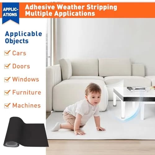 MAGZO Adhesive Neoprene Foam Padding Sheet 1.58mm (1/16") x 300mm x 1500mm | Strong Adhesive, Sound Dampening, Waterproof thumbnail 7