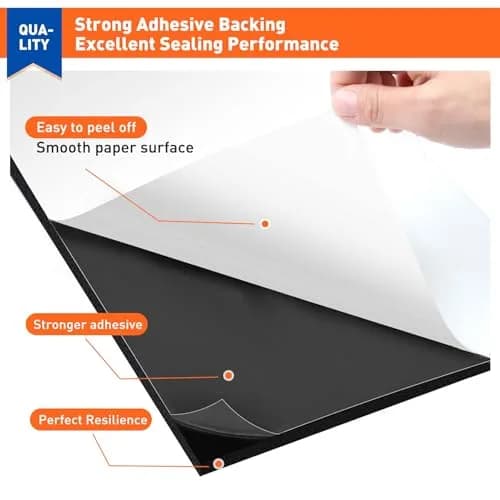MAGZO Adhesive Neoprene Foam Padding Sheet 1.58mm (1/16") x 300mm x 1500mm | Strong Adhesive, Sound Dampening, Waterproof thumbnail 3