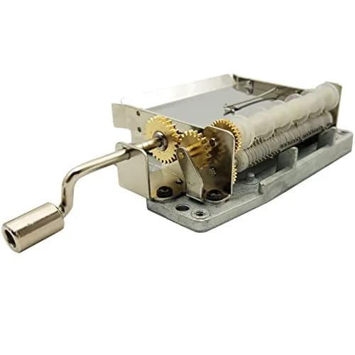 Wingostore 30 Notes Hand Crank Music Box Movement with Copper Gear | DIY Musical Tool Kit thumbnail 3