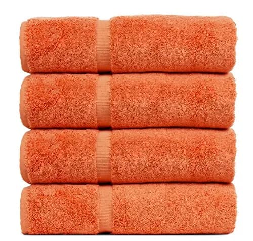 BC BARE COTTON Luxury Hotel & Spa Collection 700 GSM Turkish Cotton Bath Towel Set 27 x 54 Coral thumbnail 1