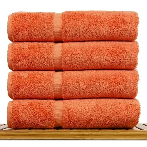BC BARE COTTON Luxury Hotel & Spa Collection 700 GSM Turkish Cotton Bath Towel Set 27 x 54 Coral thumbnail 2