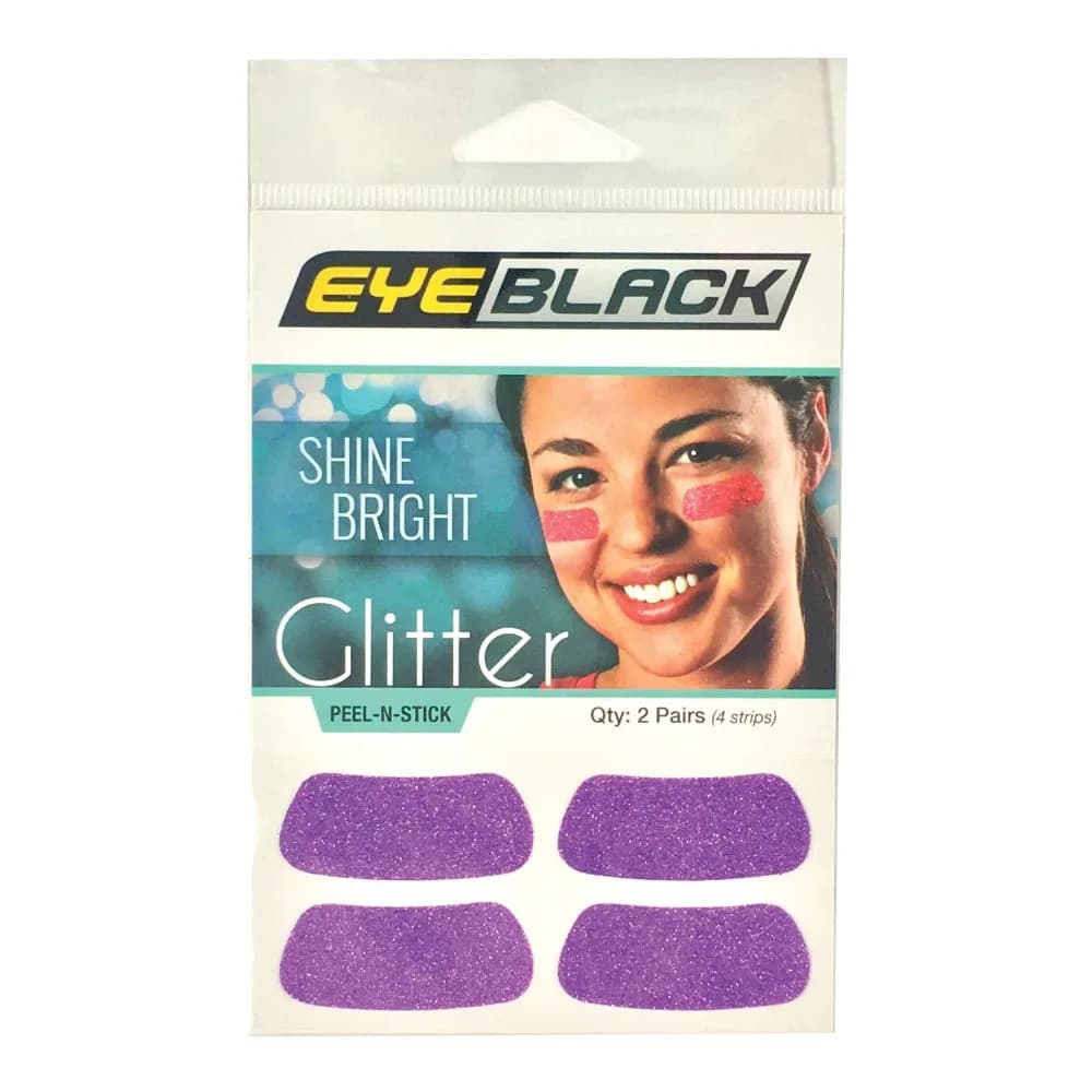 EyeBlack Glitter Strips 2-Pack | Colorful, Durable, Easy to Apply for Kids & Adults