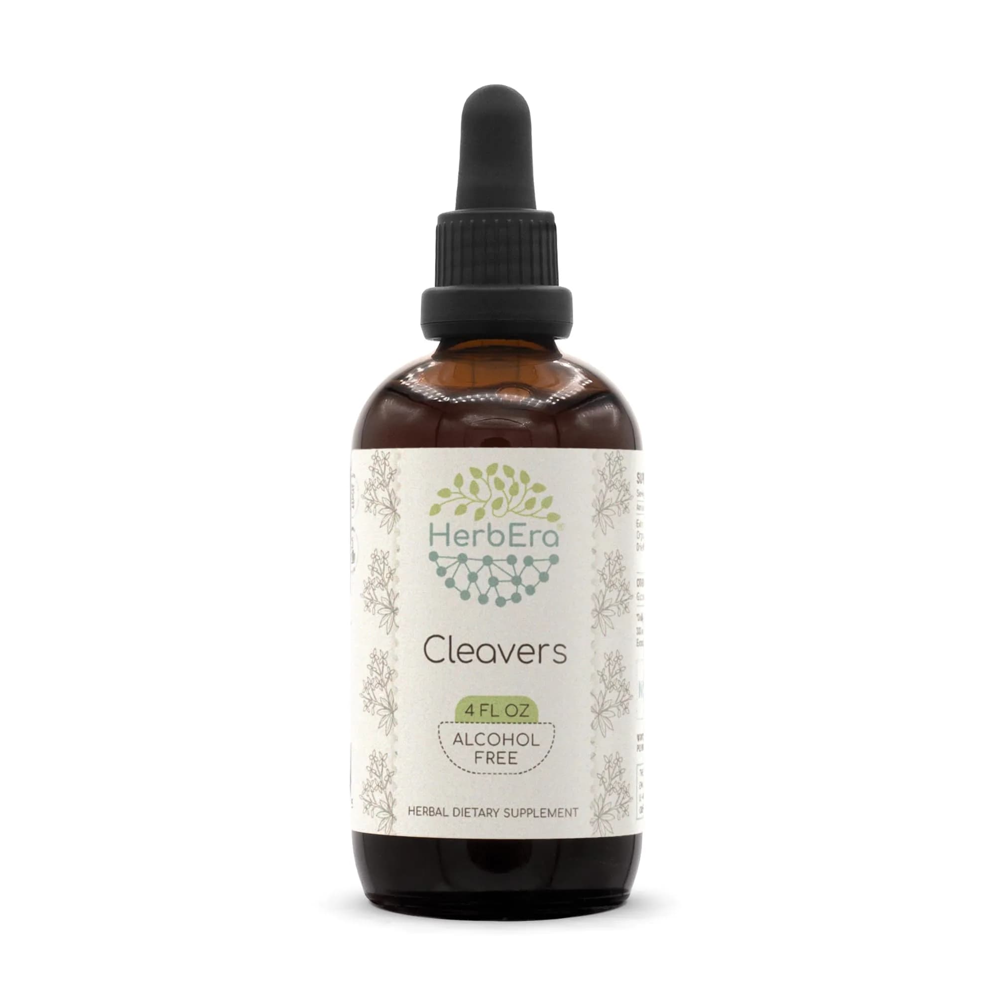 HerbEra Cleavers B120 Alcohol-Free Herbal Extract Tincture 118ml (4 fl oz) | Natural Cleavers Drops for Wellness - main product image