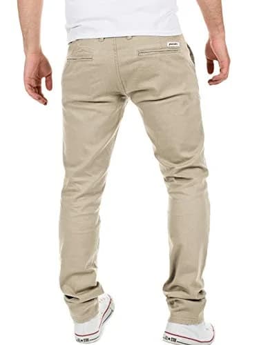 Yazubi Men's Chino Pants Slim Dustin Beige 32W x 34L | Stretch Cotton Casual Trousers thumbnail 2