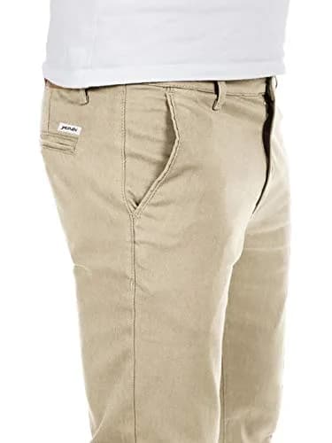Yazubi Men's Chino Pants Slim Dustin Beige 32W x 34L | Stretch Cotton Casual Trousers thumbnail 3