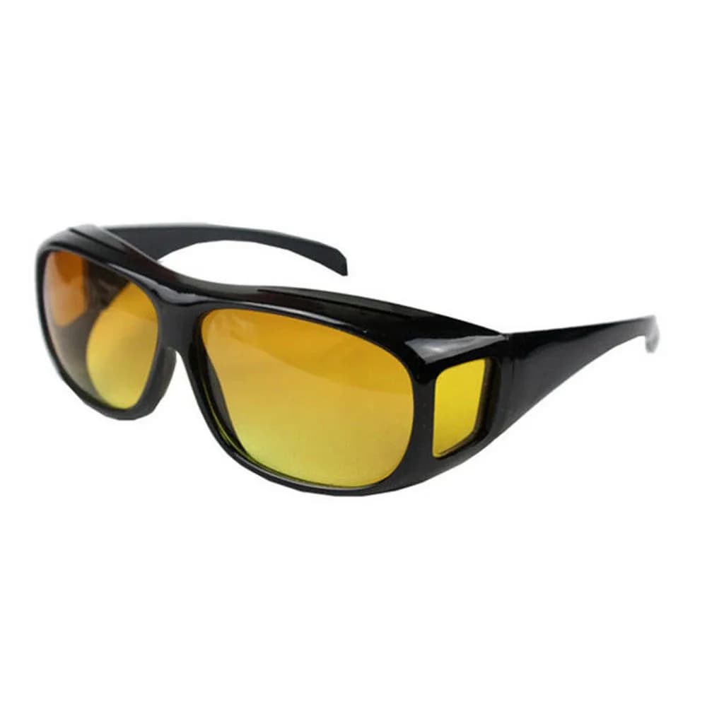 Boolavard Night Sight Night Driving Over Glasses UV Wind Protection | HD Clarity & Over RX Fit — Yellow