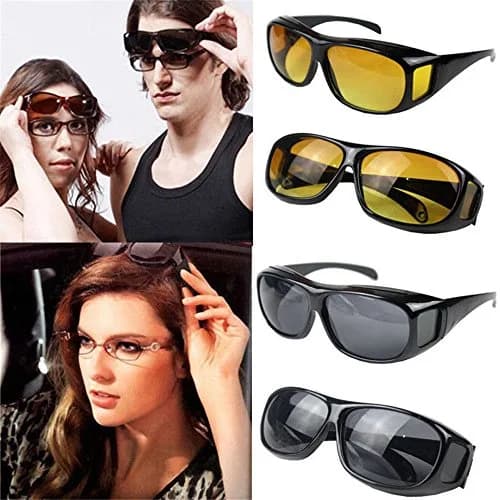 Boolavard Night Sight Night Driving Over Glasses UV Wind Protection | Polarized Yellow Lens, Over Prescription Fit, Lightweight (47mm x 42mm x 19mm) thumbnail 3