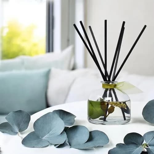 LOVSPA Eucalyptus Reed Diffuser Set 4.5 oz | Revive Fresh Eucalyptus, Sage, Citrus & Mint Scent with Diffuser Sticks thumbnail 4