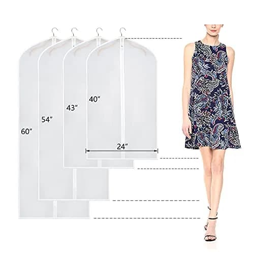 Zilink Hanging Garment Bag Suit Bags for Closet Storage and Travel, 6 Pack | Breathable, Water-Resistant, Wrinkle-Free thumbnail 2