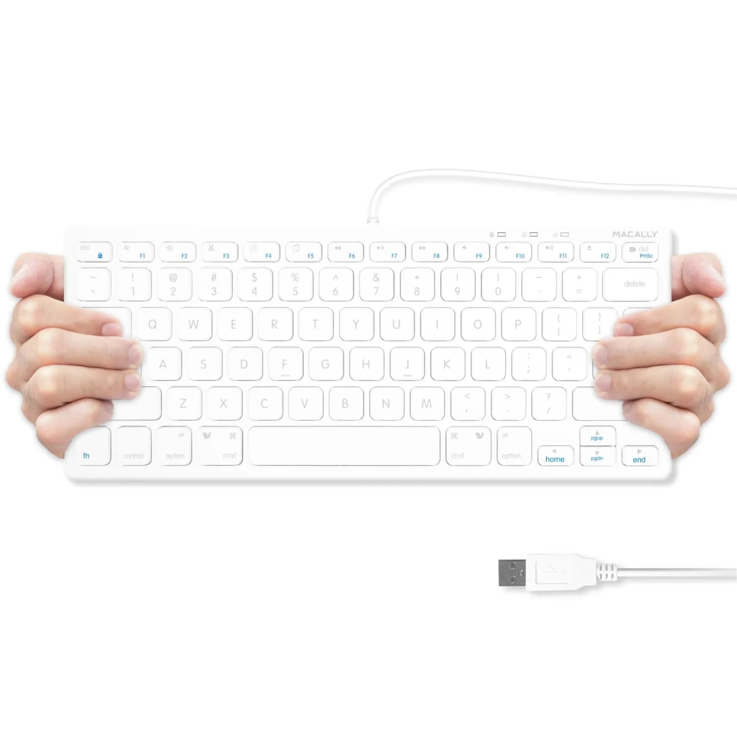 Macally SLIMKEYC USB Wired Keyboard White | 78 Scissor-Switch Keys & 13 Shortcut Keys - view 8