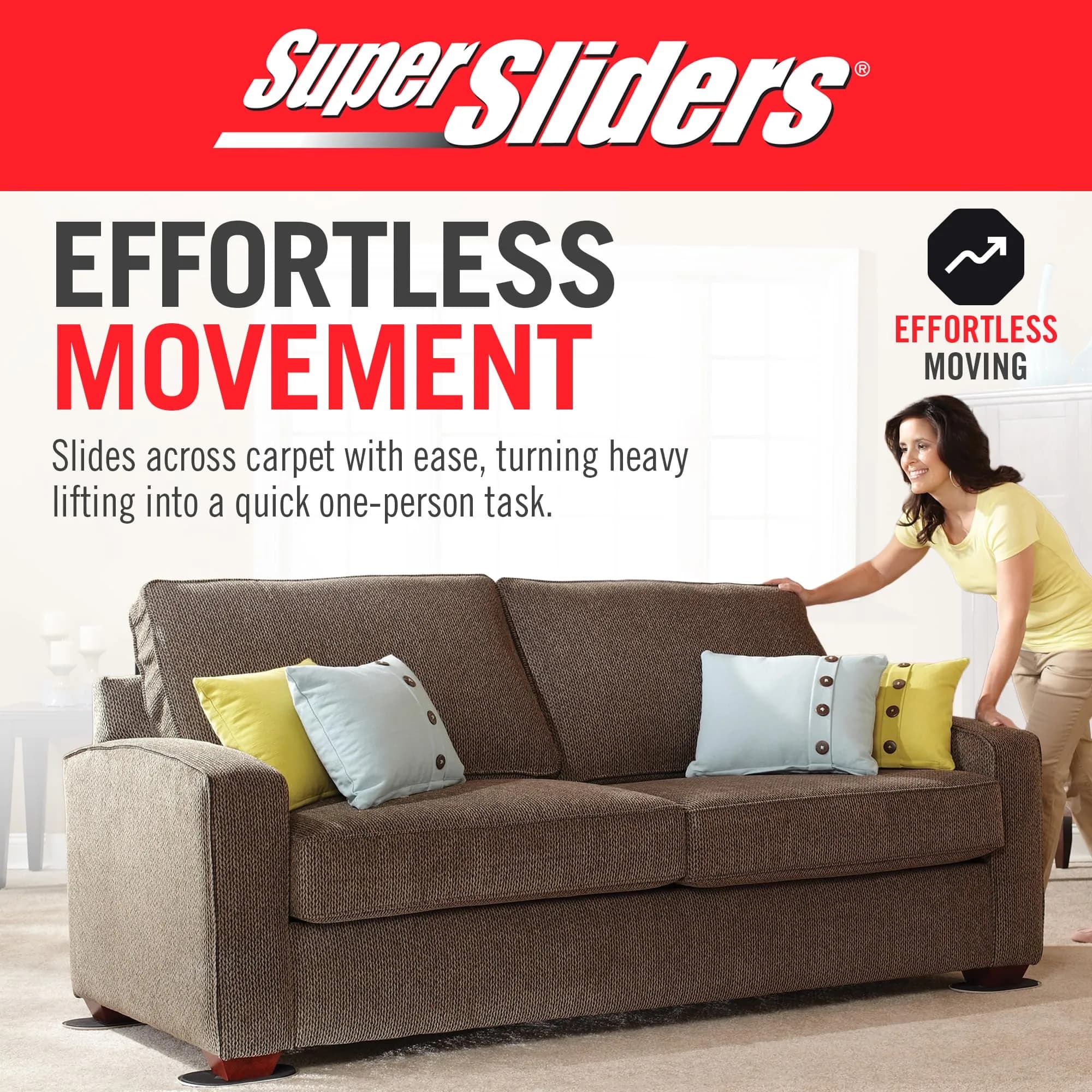 Super Sliders Reusable XL Heavy Furniture Moving Sliders 23cm x 14.6cm (9.5" x 5.75") | For Carpet, Hardwood, Tile & Linoleum - view 5