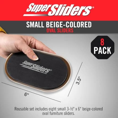 Super Sliders Reusable XL Heavy Furniture Moving Sliders 23cm x 14.6cm (9.5" x 5.75") | For Carpet, Hardwood, Tile & Linoleum thumbnail 8