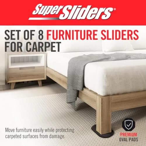 Super Sliders Reusable XL Heavy Furniture Moving Sliders 23cm x 14.6cm (9.5" x 5.75") | For Carpet, Hardwood, Tile & Linoleum thumbnail 3