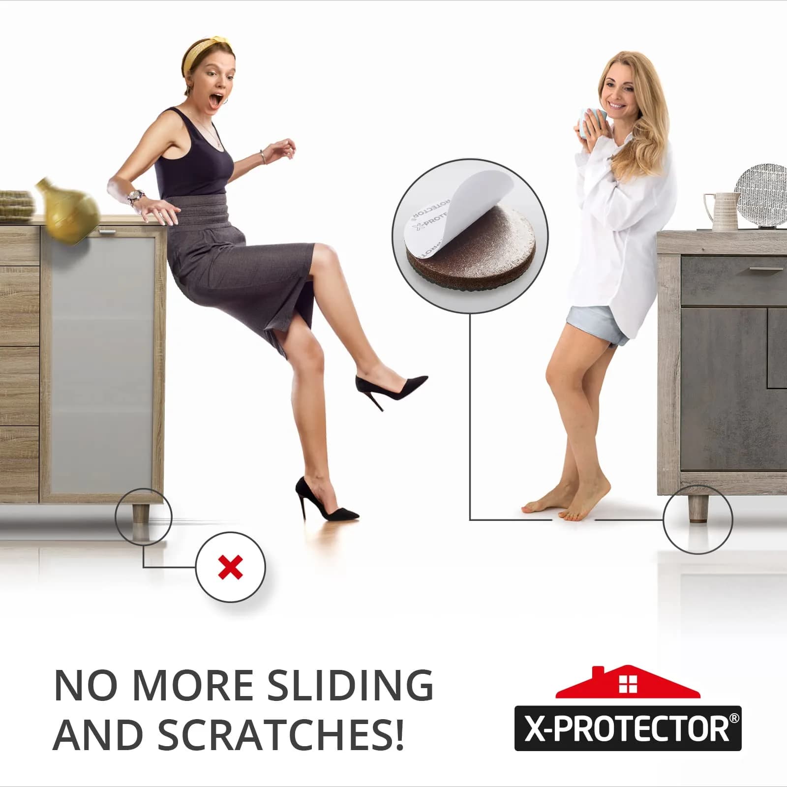 X-Protector Non Slip Furniture Pads 36 pcs 1 inch (2.54 cm) Round | Protects Floors from Scratches - view 6