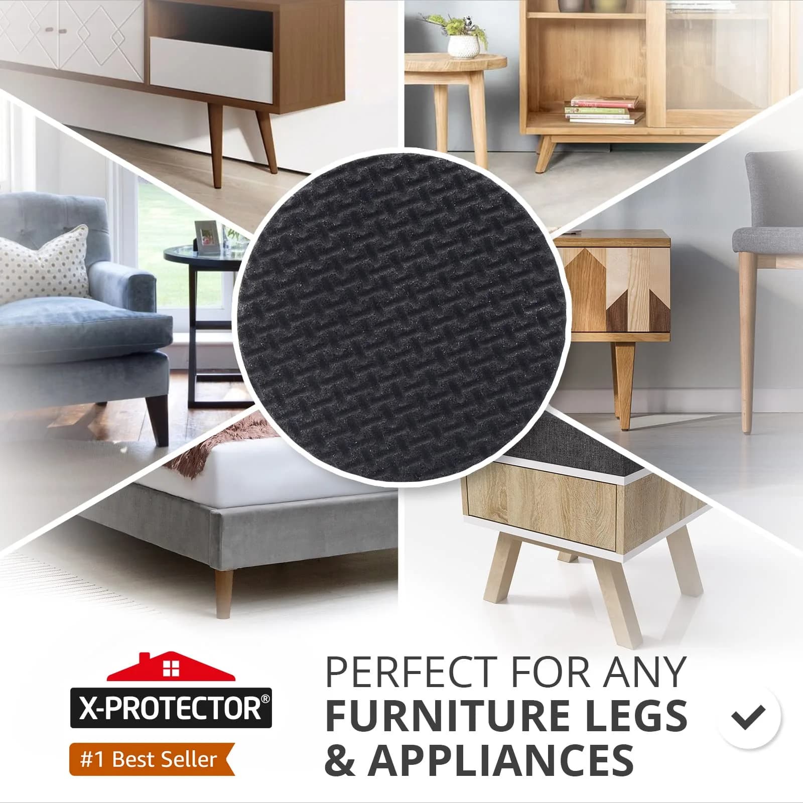 X-Protector Non Slip Furniture Pads 36 pcs 1 inch (2.54 cm) Round | Protects Floors from Scratches - view 2
