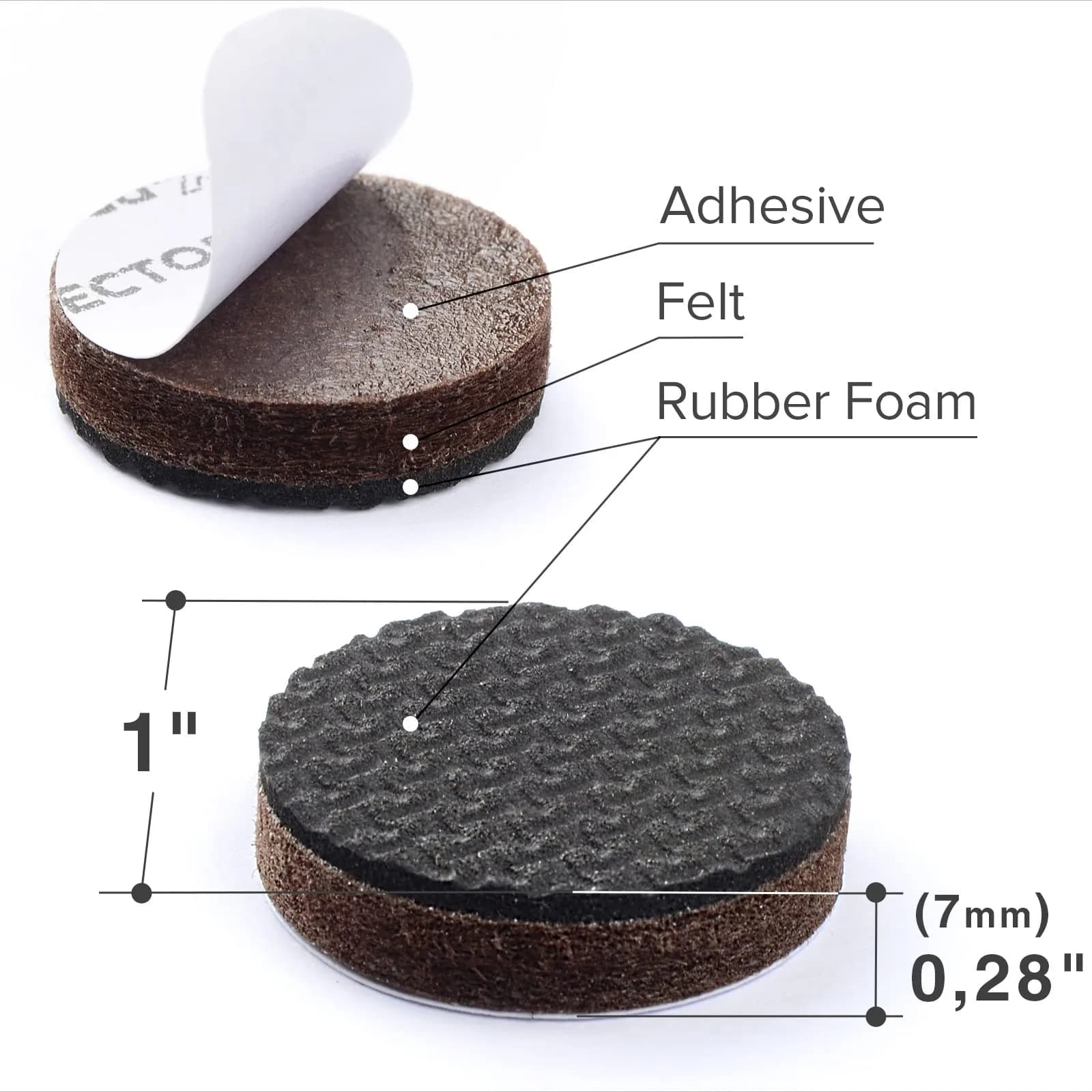 X-Protector Non Slip Furniture Pads 36 pcs 1 inch (2.54 cm) Round | Protects Floors from Scratches - view 3