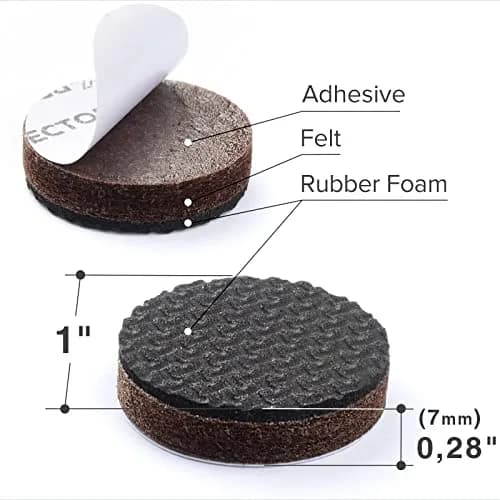 X-Protector Non Slip Furniture Pads 36 pcs 1 inch (2.54 cm) Round | Protects Floors from Scratches thumbnail 3