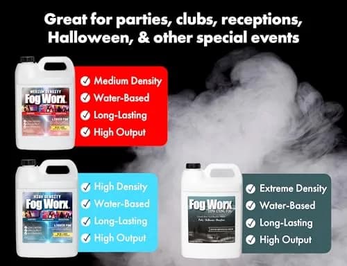 Fog Worx Fog Juice 1.89 L (64 oz) | Premium Water-Based Fog Machine Fluid for Medium Density Fog thumbnail 6