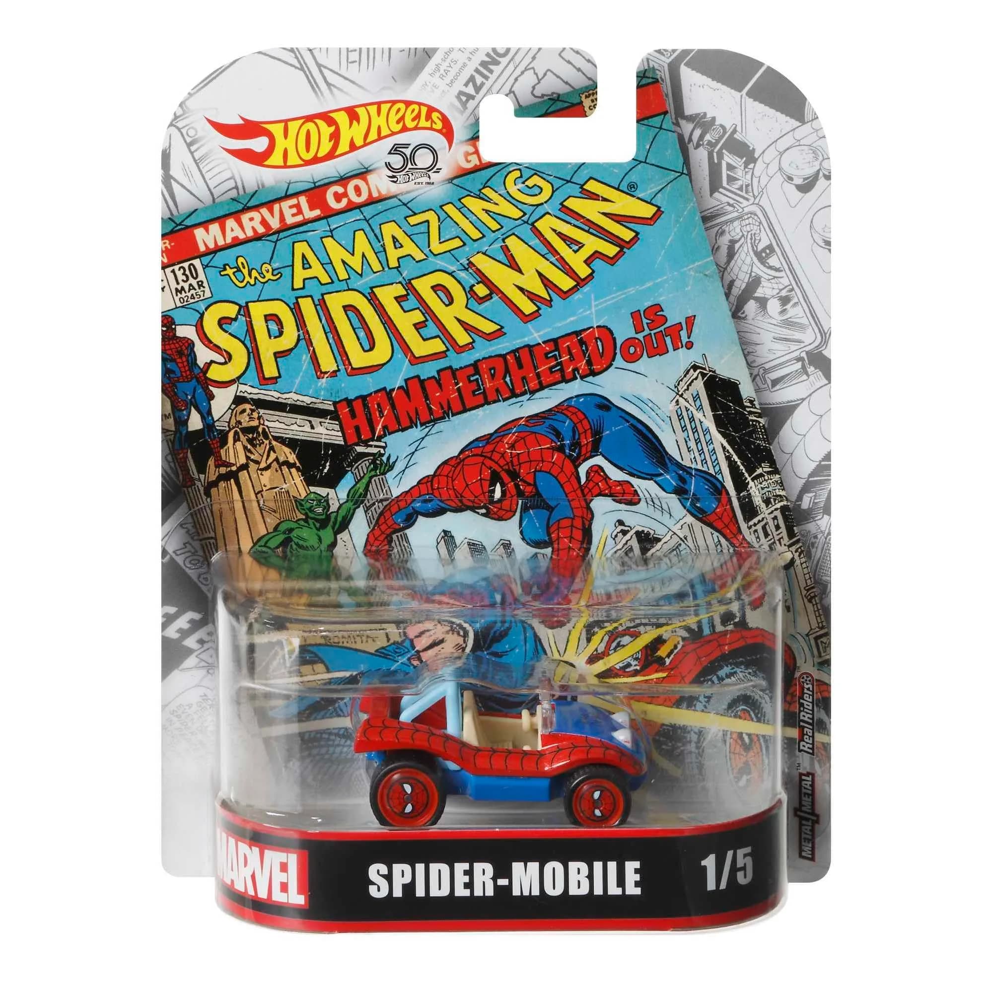 Hot Wheels Spider-Mobile Vehicle, 1:64 Scale | Iconic Media Vehicle Replica for Collectors