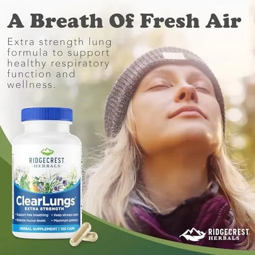 RidgeCrest Herbals ClearLungs Extra Strength Lung Support 120 Ct | Natural Respiratory Aid for Adults thumbnail 6