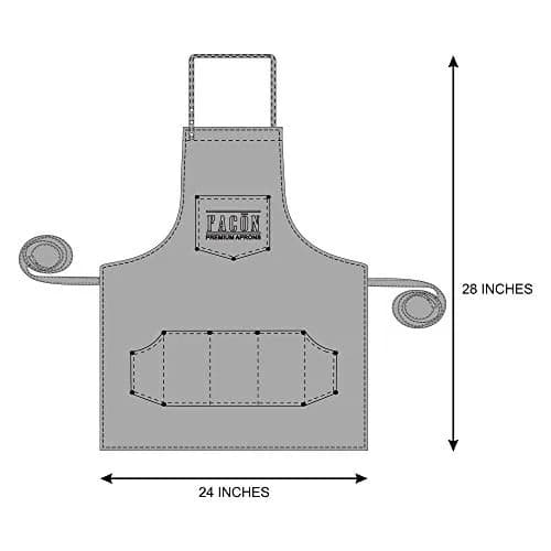 FACON Leather Hair Cutting Apron Cape 28" x 24" | Adjustable, Heavy Duty, 6 Pockets thumbnail 7