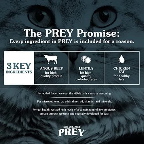 Taste of the Wild Prey Angus Beef Kitten, Adult & Senior Dry Cat Food 15lb | Limited Ingredient, Probiotics & Omega Support thumbnail 4